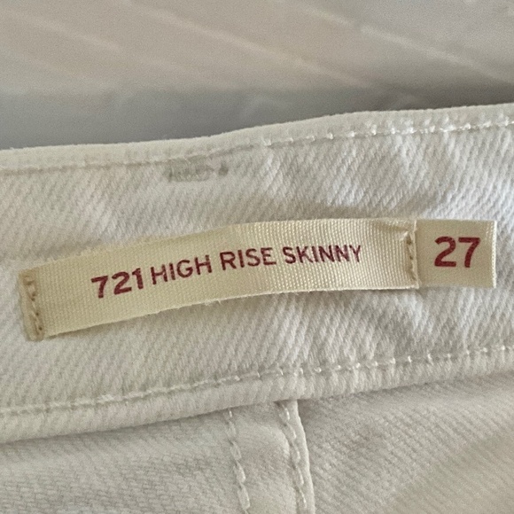 Levi’s 721 Denim Jeans High waisted White Sculpt Skinny size 27 - Picture 9 of 16